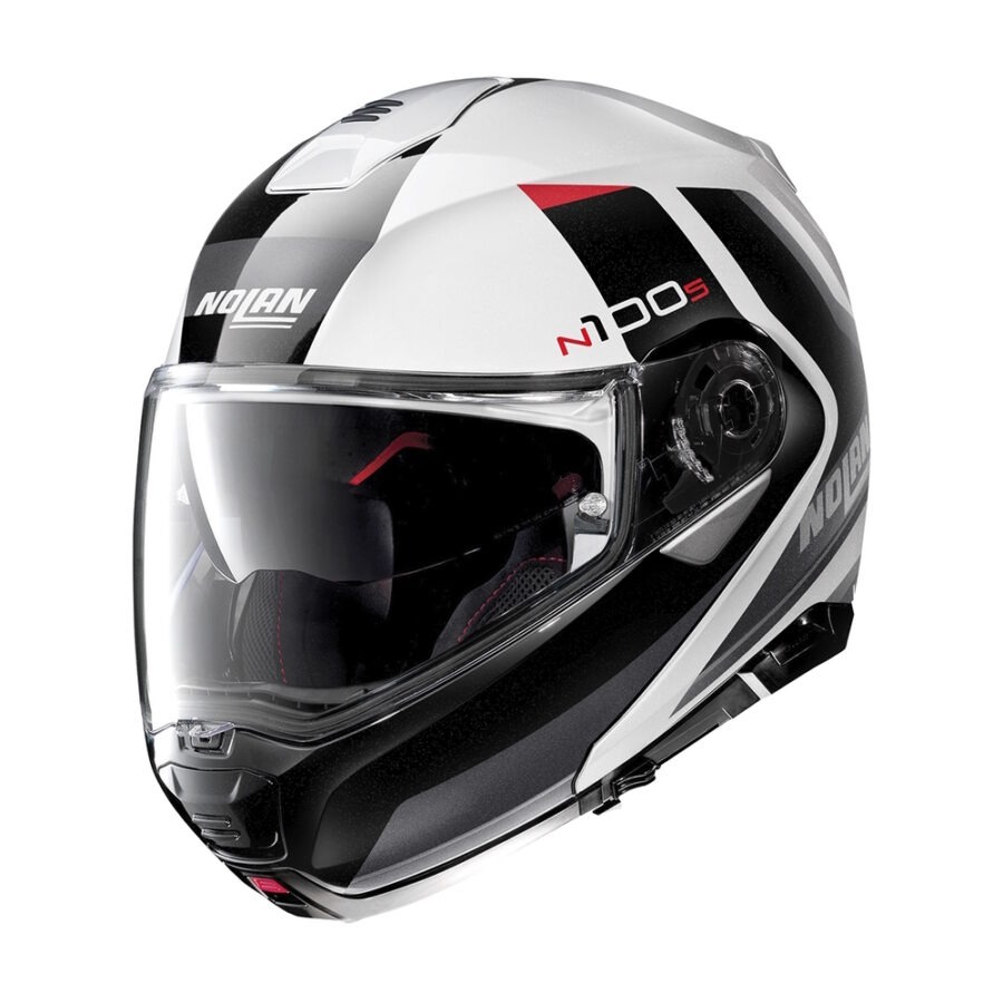 Moto helma Nolan N100-5 Hilltop N-Com P/J  S (56)  Metal White